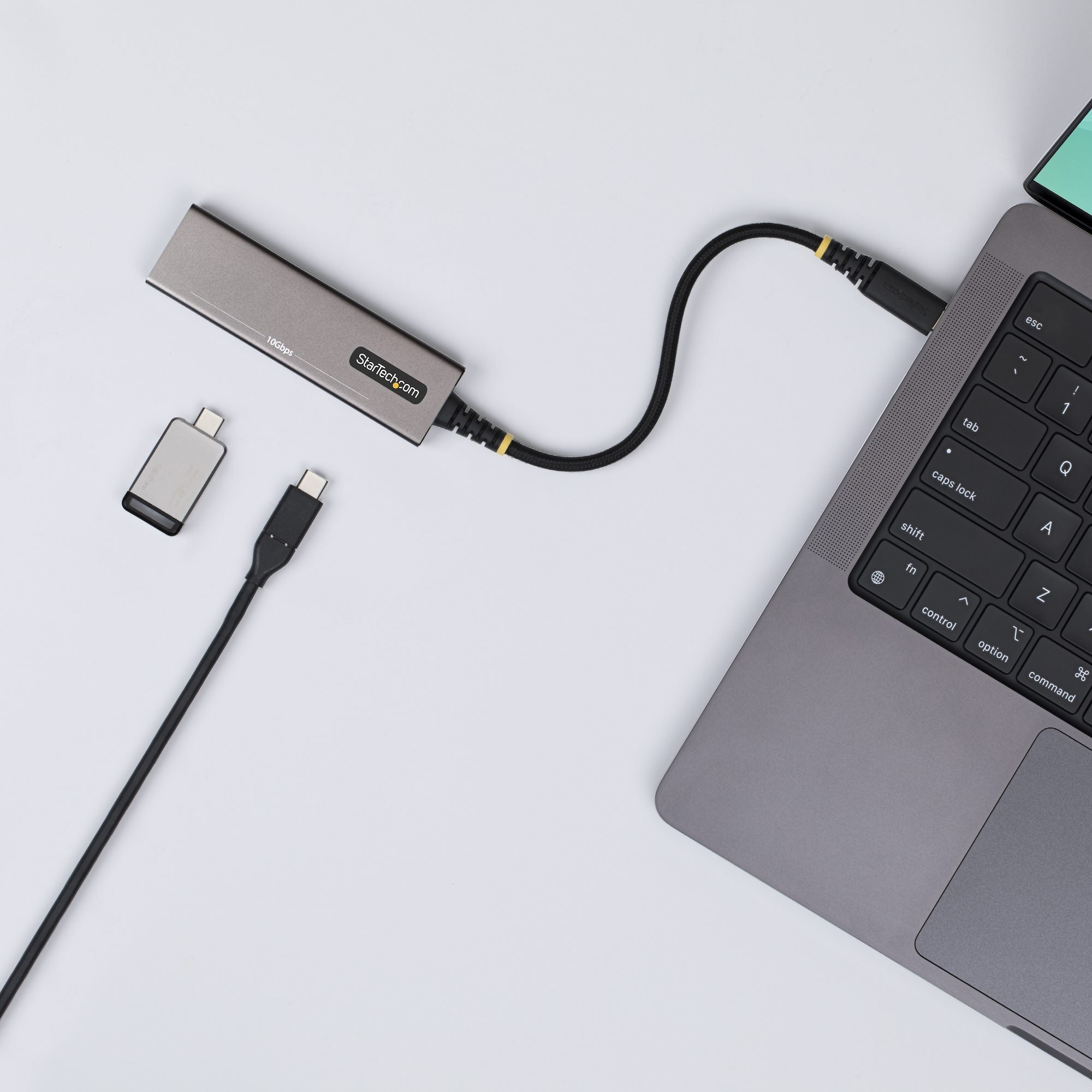 HUB USB StarTech .COM 4-Port USB-C Hub 10Gbps 100W Power Delivery 4x USB-C Ports �berstromschutz PCR-Aluminium f�r MacBook Dell ThinkPad HP (309B-USBC-HUB)
