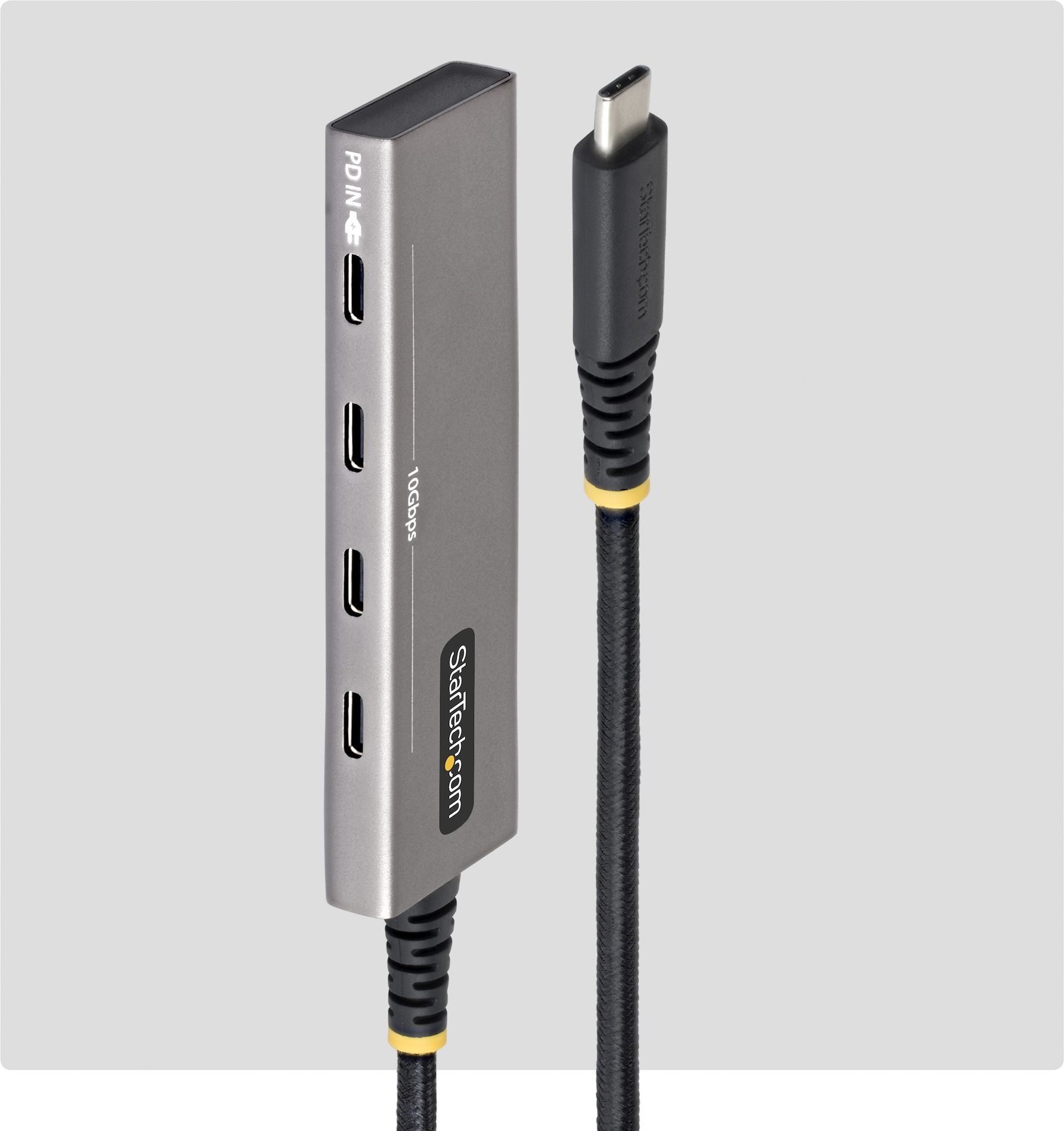 HUB USB StarTech .COM 4-Port USB-C Hub 10Gbps 100W Power Delivery 4x USB-C Ports �berstromschutz PCR-Aluminium f�r MacBook Dell ThinkPad HP (309B-USBC-HUB)
