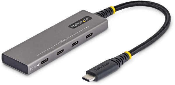 HUB USB StarTech .COM 4-Port USB-C Hub 10Gbps 100W Power Delivery 4x USB-C Ports �berstromschutz PCR-Aluminium f�r MacBook Dell ThinkPad HP (309B-USBC-HUB)