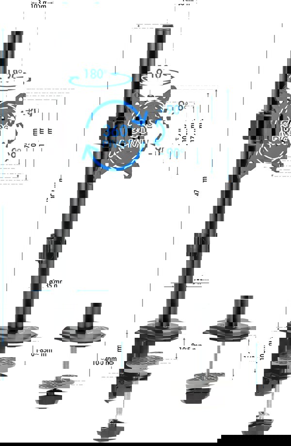 SENSE7 Επιτραπέζια βάση για οθόνη 17"-32" FLOAT